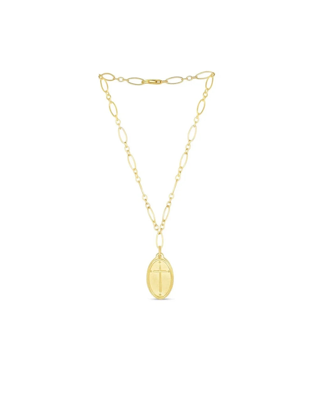 Petite Pendant Bracelet Oval Cross / Romans 5:8