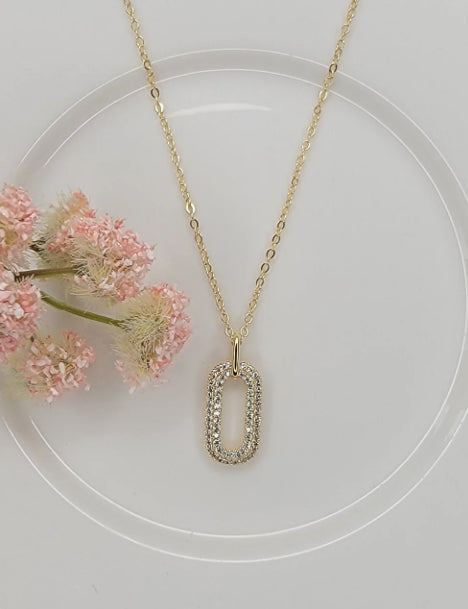 Oval Rhinestone Necklace