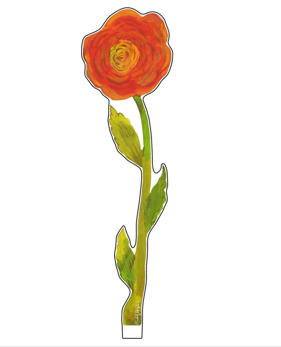 Acrylic Flower Orange Ranunculus- Small