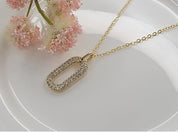 Oval Rhinestone Necklace