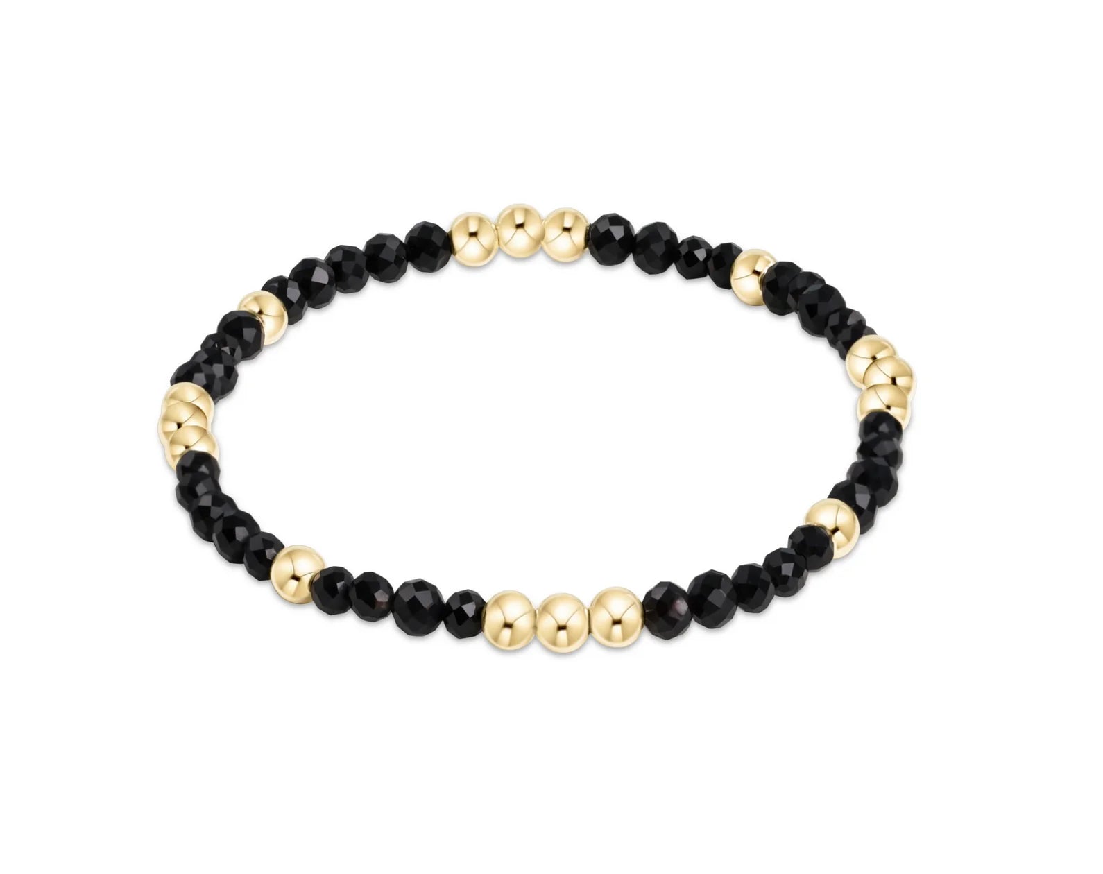 Worthy Pattern 3mm Bead Bracelet- Faceted Onyx