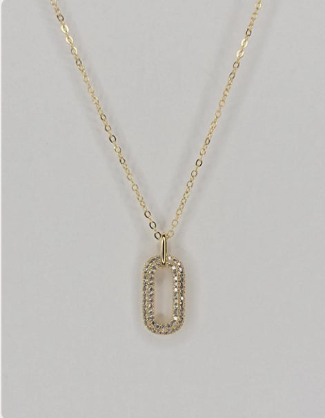Oval Rhinestone Necklace