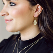 Petite French Hook Earrings Oval Cross / Romans 5:8