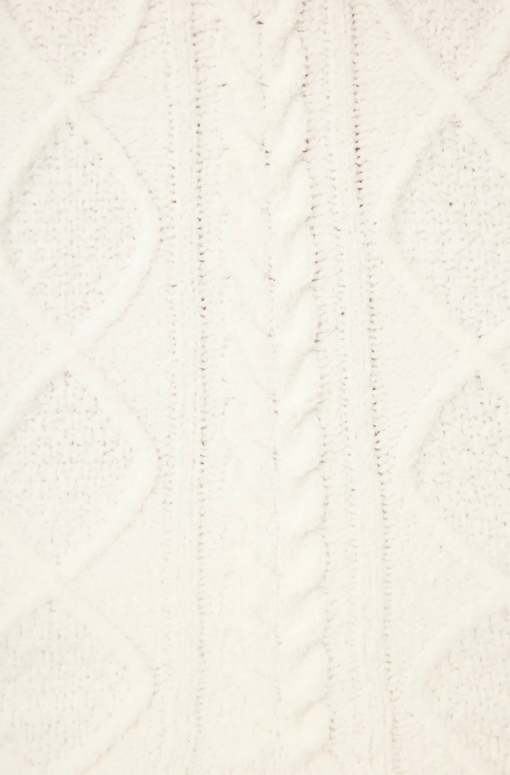 PJ Salvage Cozy Chenille Cable Knit Hoodie - Ivory