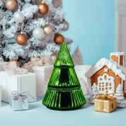 Mistletoe & Holly Glass Tree Candle