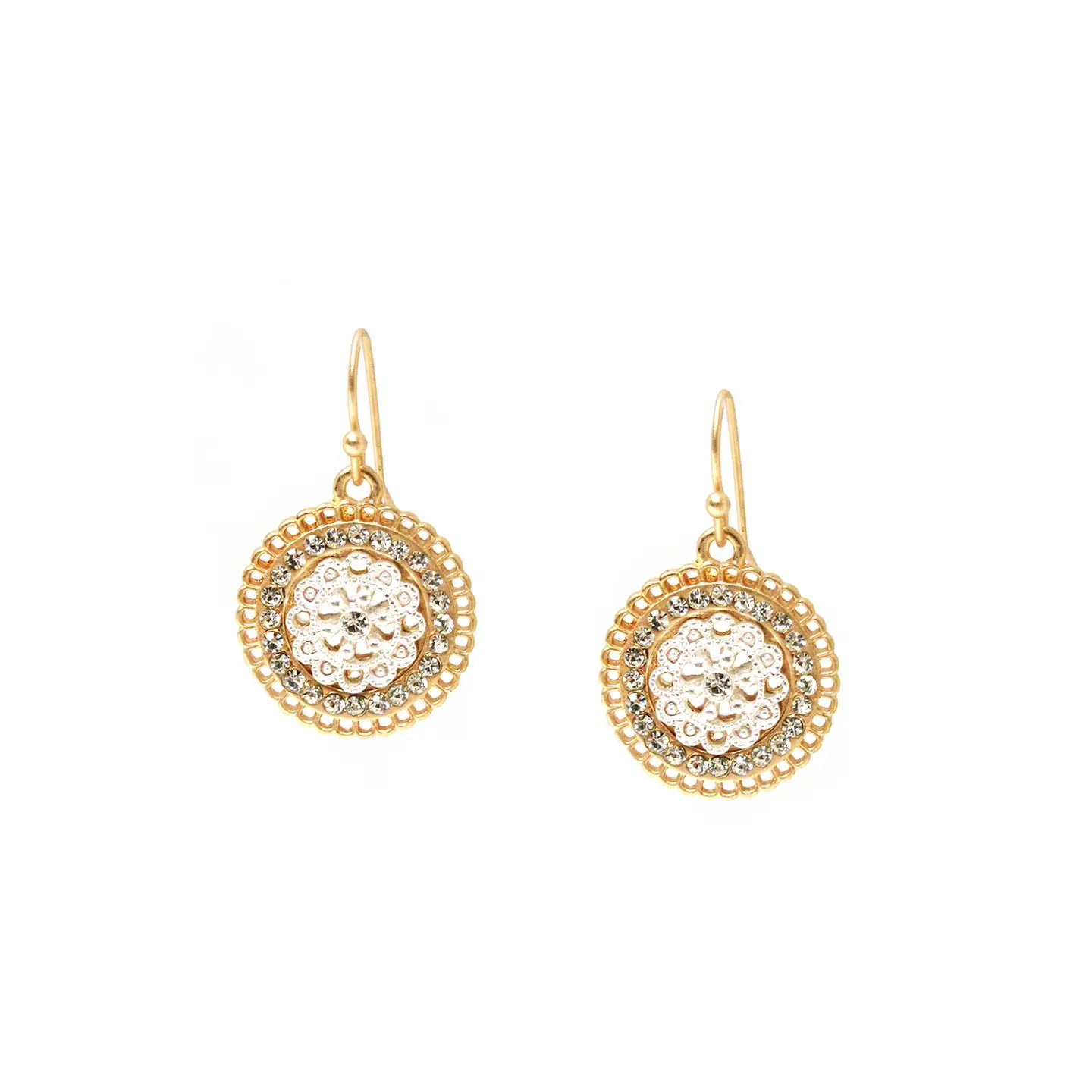 Vintage Disc Earrings / Gold