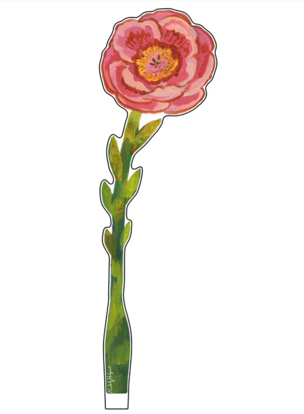Acrylic Flower Scarlet Mauve Peony- Small