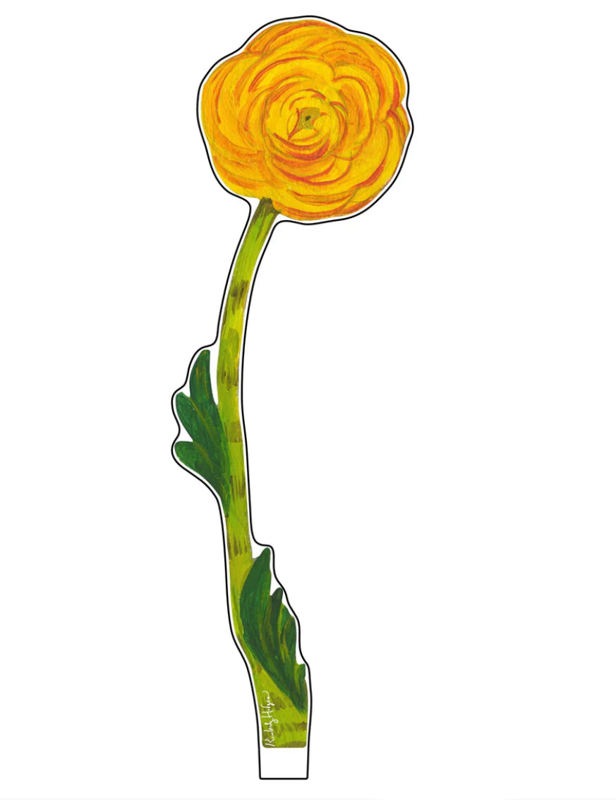 Acrylic Flower Yellow Ranunculus- Small