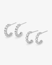 They're So Cute Huggie Set- Silver