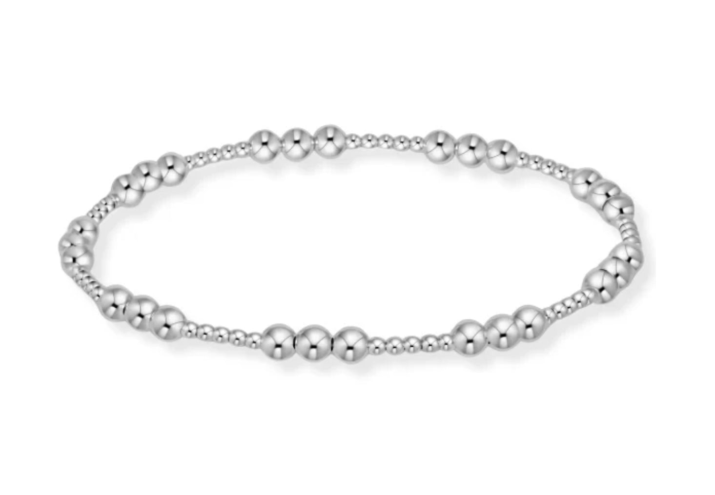 Sterling Silver Joy Pattern 4mm Bead Bracelet