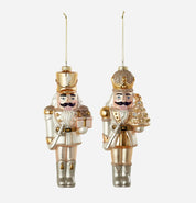 Ornaments/Glass - Gold & Silver Nutcracker