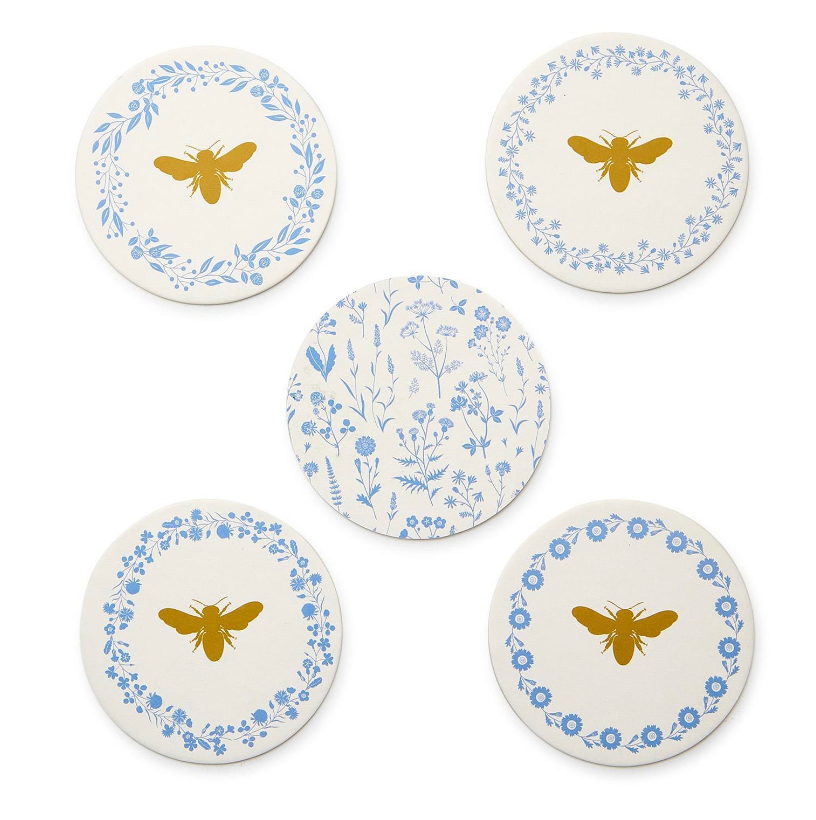 Bees+Blooms Paper Coasters