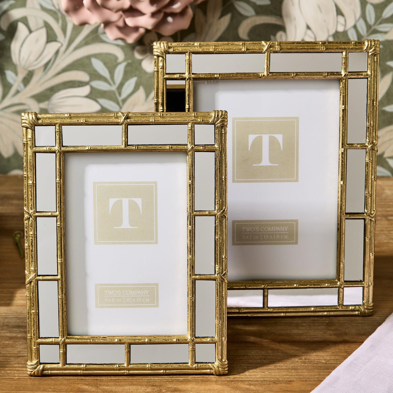 Bamboo Mirrored Edge Gold Picture Frame - Assorted Sizes