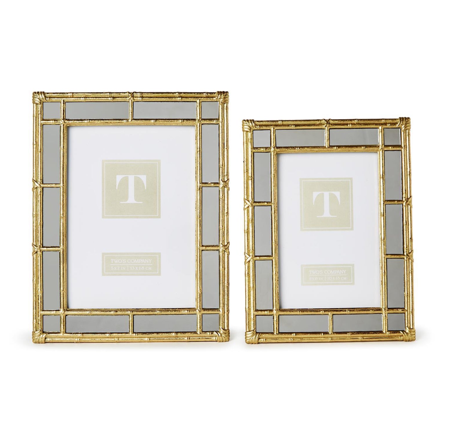 Bamboo Mirrored Edge Gold Picture Frame - Assorted Sizes