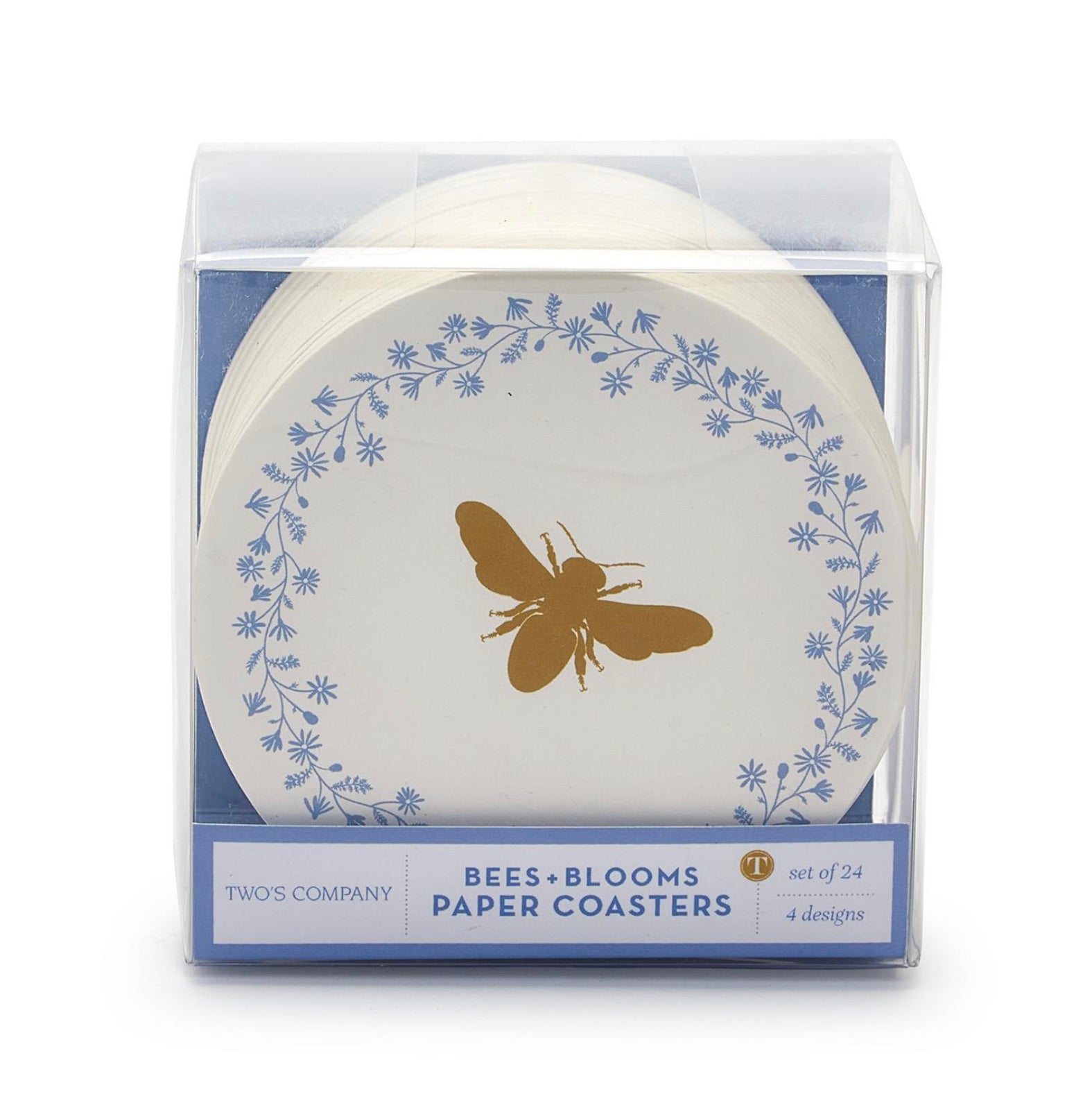 Bees+Blooms Paper Coasters