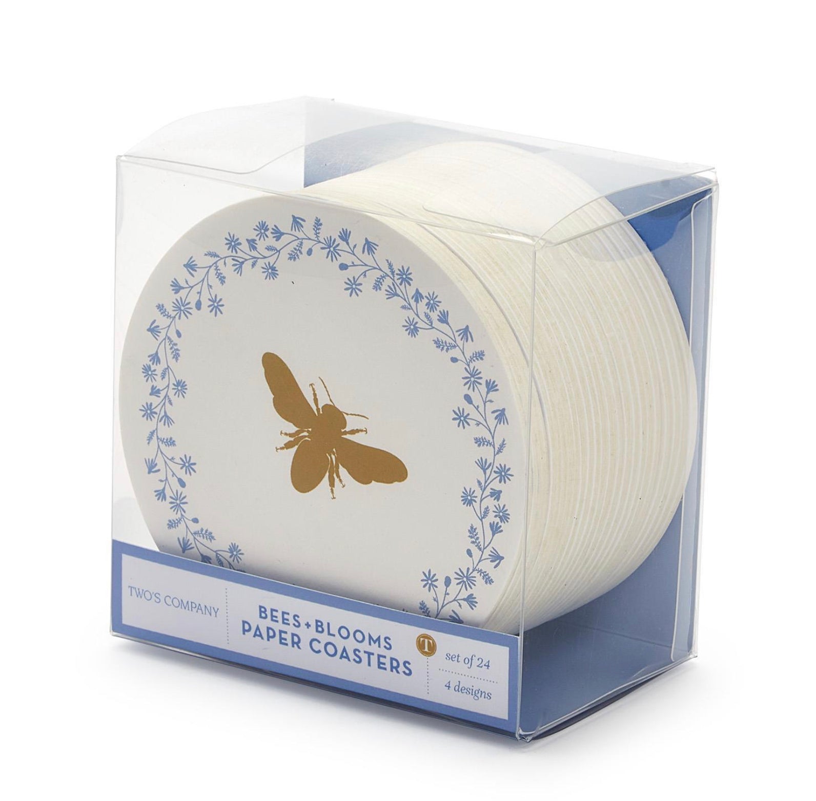 Bees+Blooms Paper Coasters