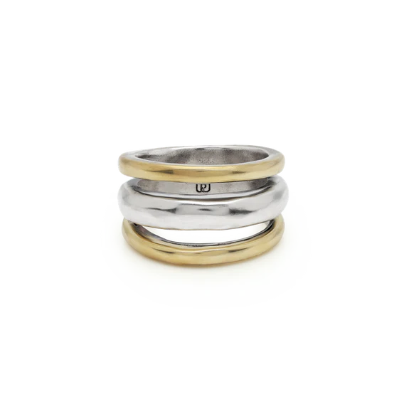 Riff Ring - Sterling Silver & Brass