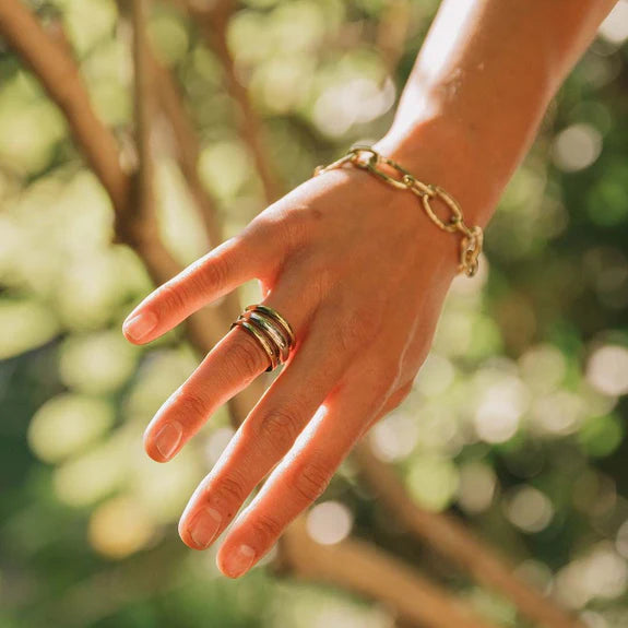 Riff Ring - Sterling Silver & Brass