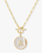 Love Letters Medallion Necklace - Gold