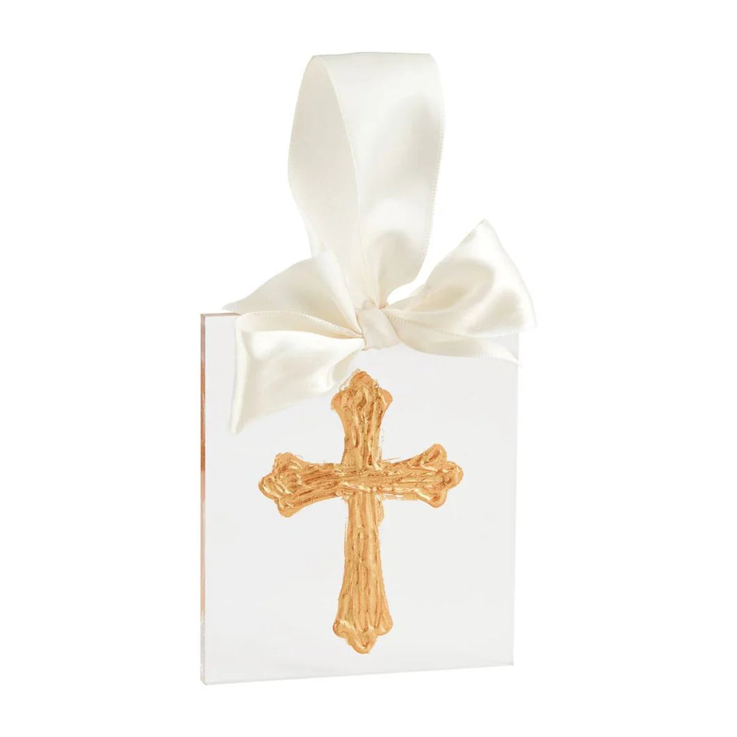 Acrylic Gold Cross Ornament