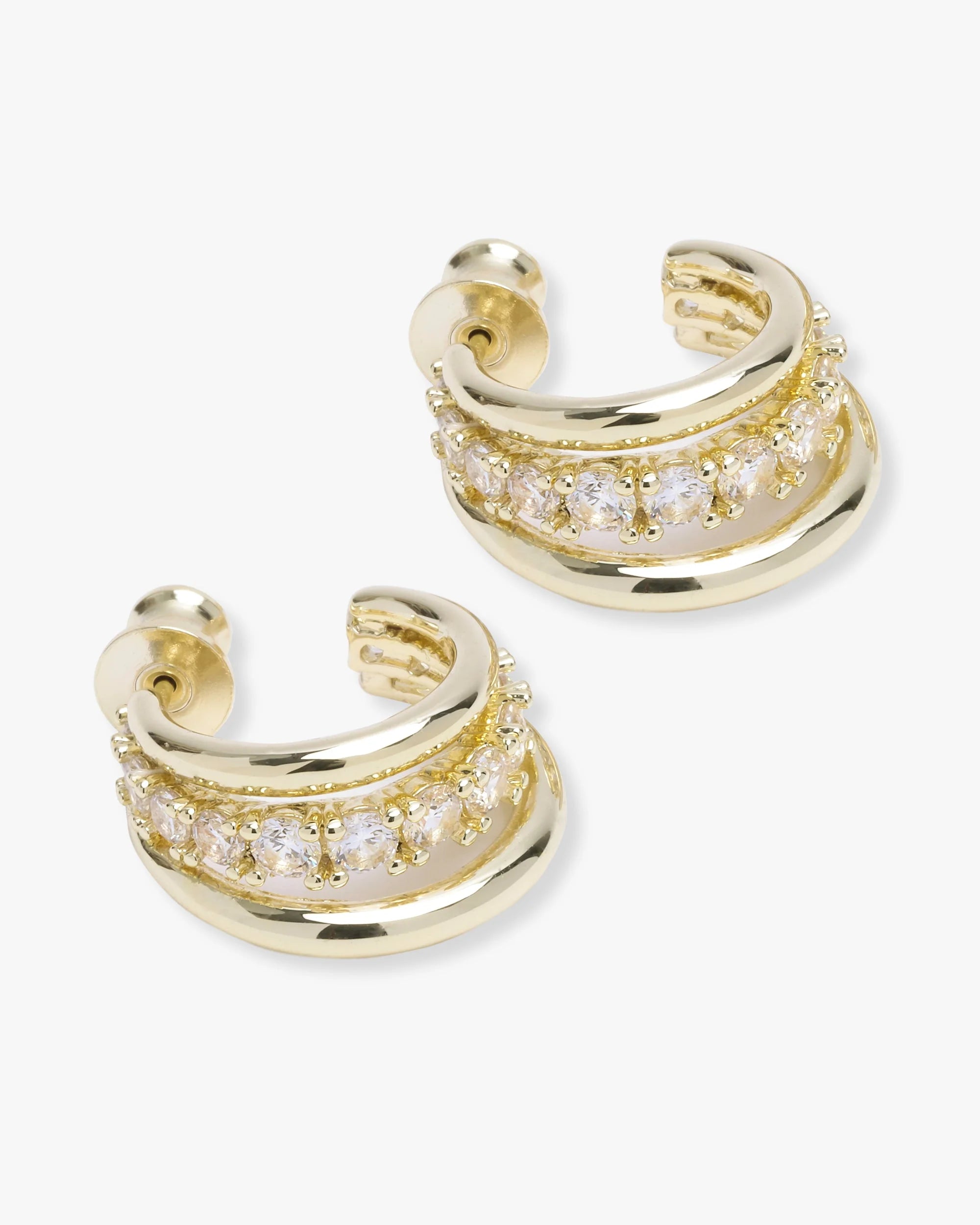 "Oh She Fancy" Smooth & Diamond Hoops