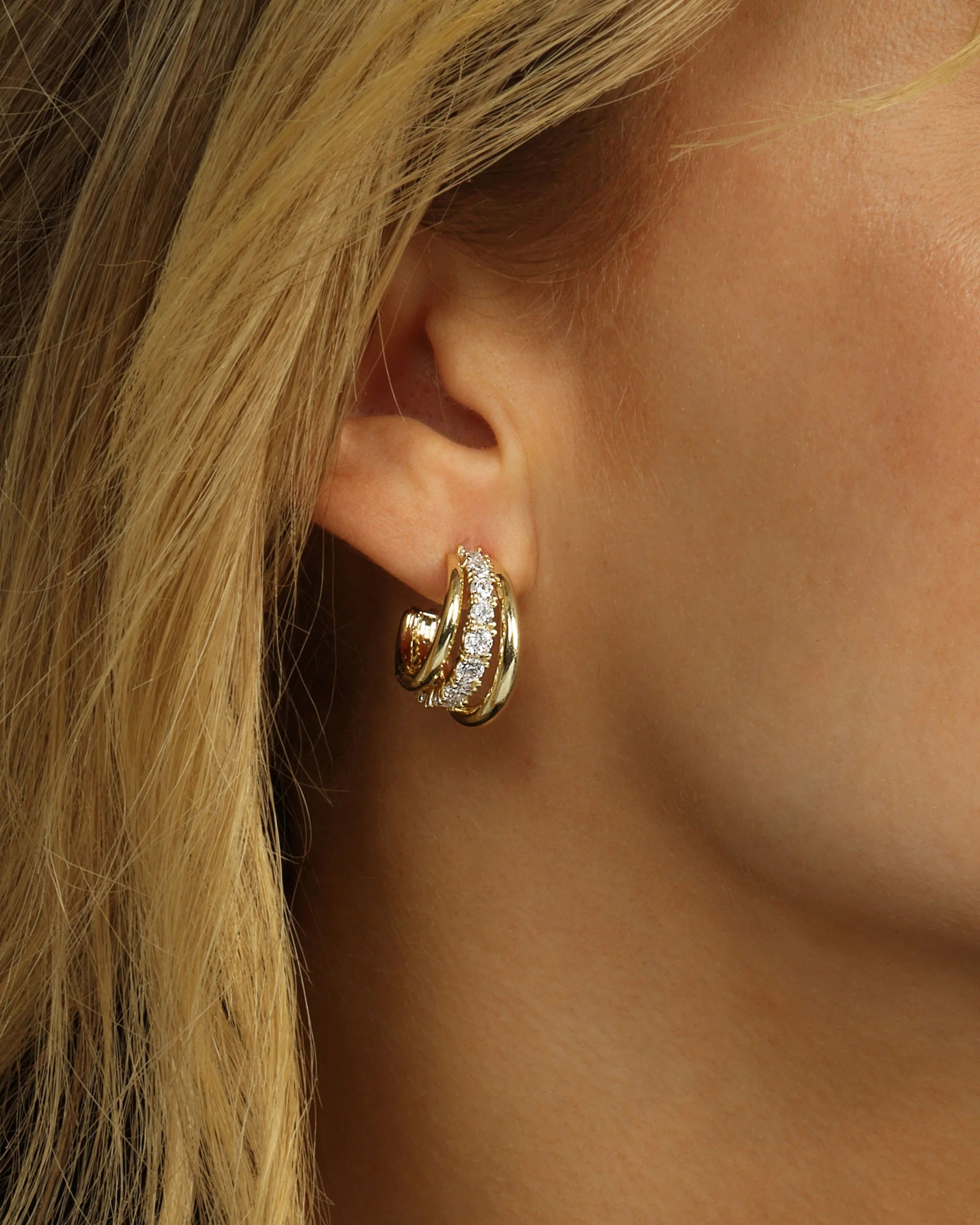 "Oh She Fancy" Smooth & Diamond Hoops