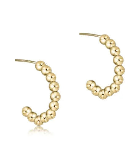 Beaded Classic 1" Post Hoop - 3mm