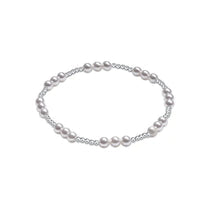 Sterling Silver Joy Pattern 4mm Pearl Bracelet