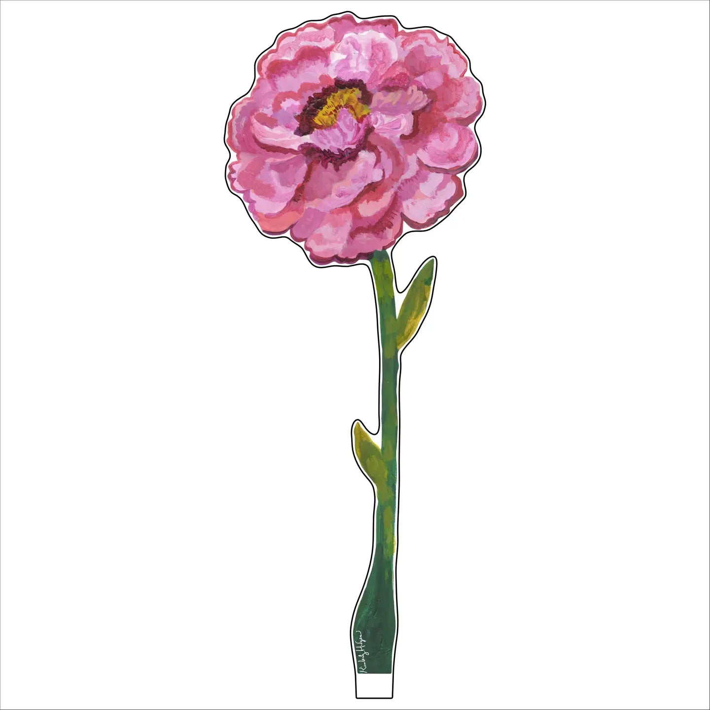 Acrylic Flower Tall Magenta Peony- Small