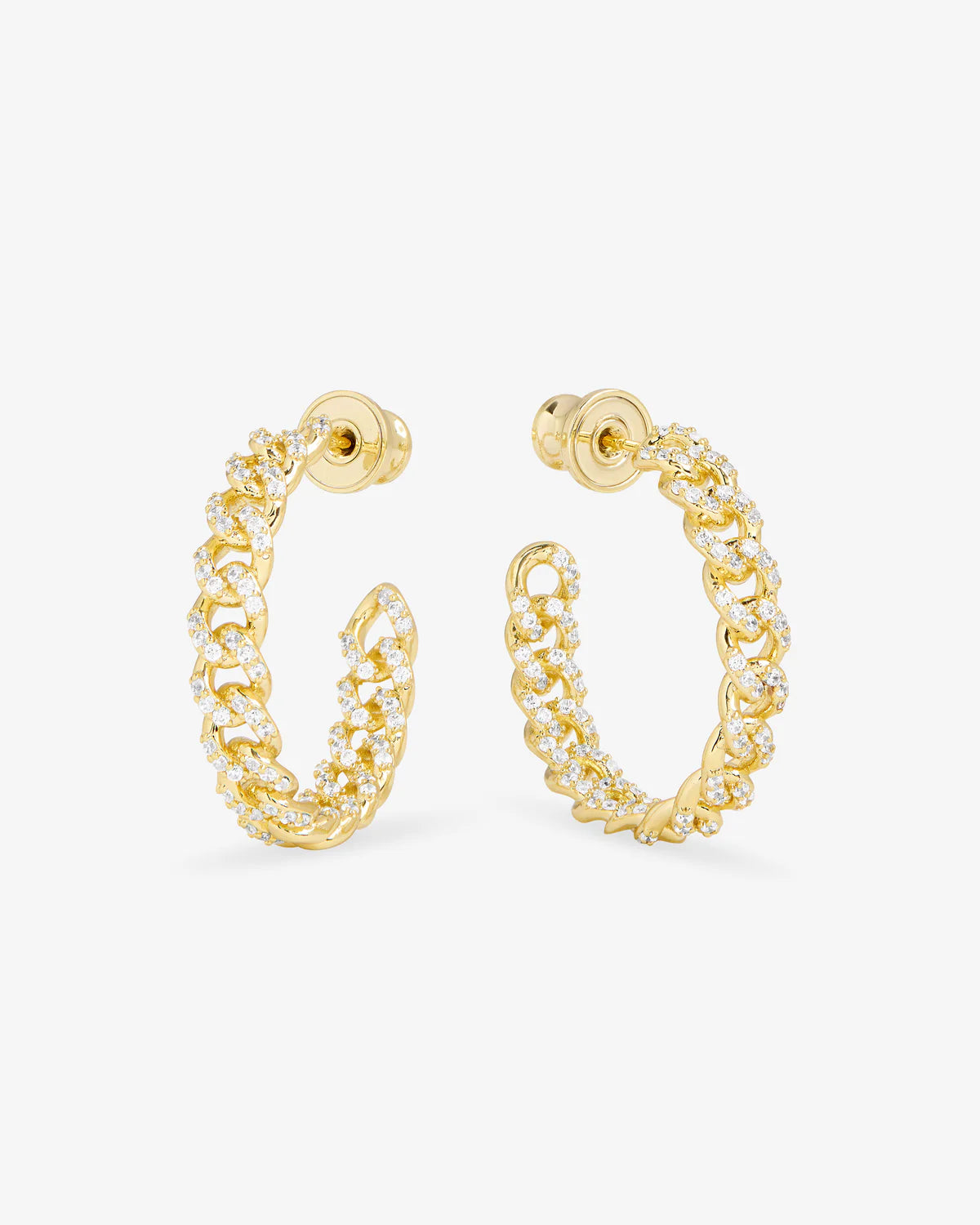 Pave' Julian Chain Hoops 1"