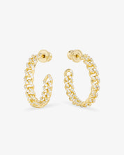 Pave' Julian Chain Hoops 1"