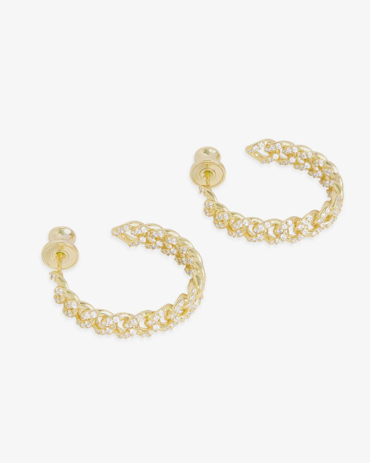 Pave' Julian Chain Hoops 1"