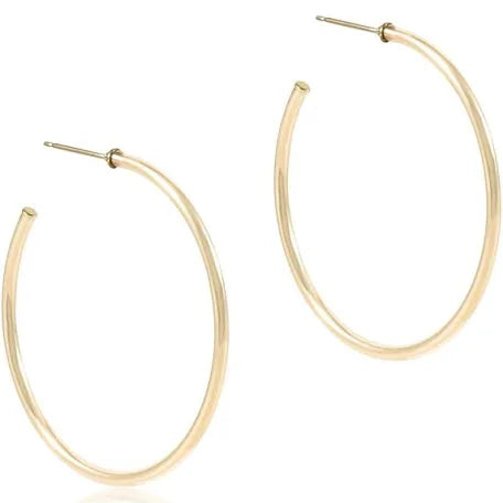 Round Gold 1.75" Post Hoop - 2mm - Smooth