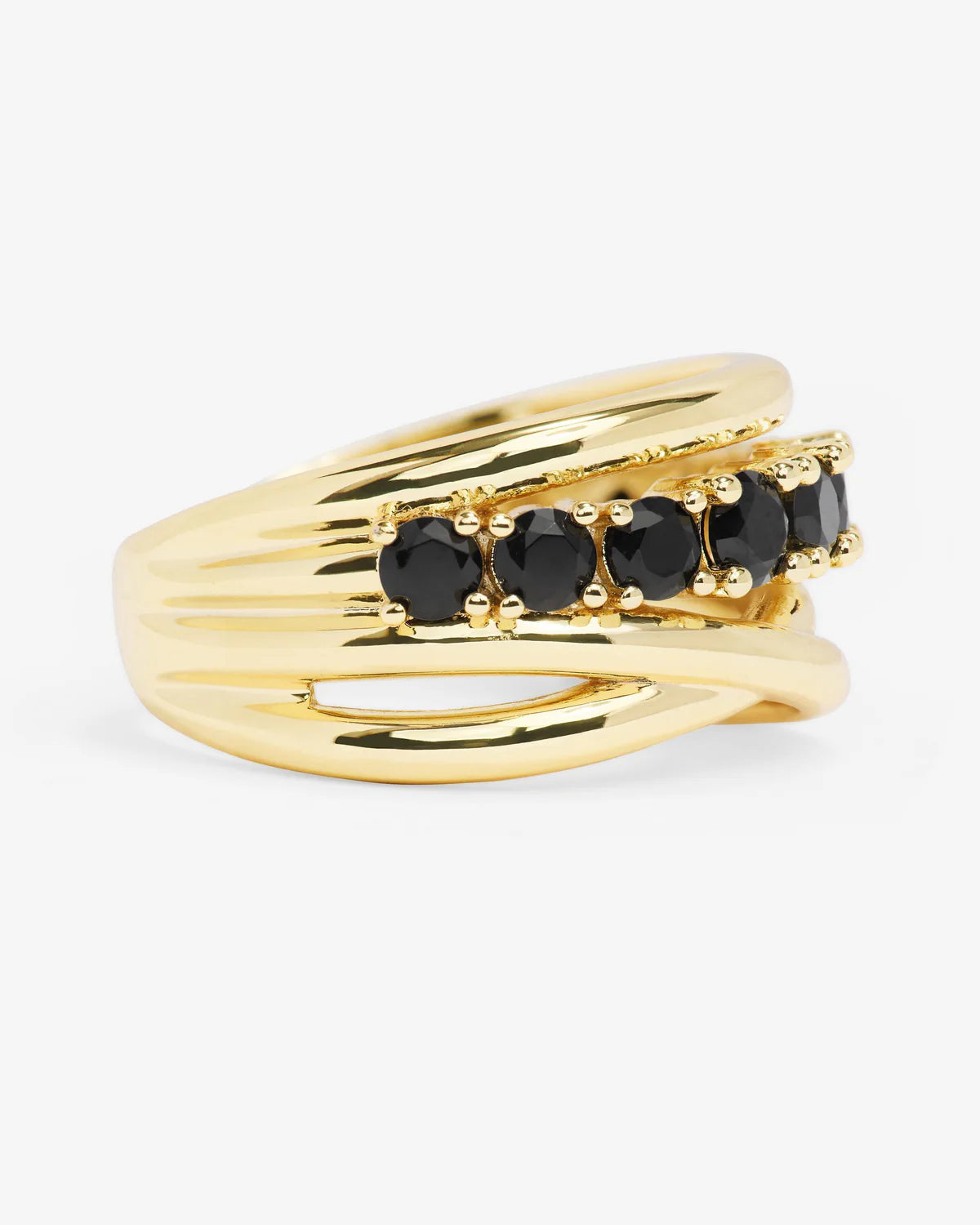 Oh She Fancy Stacked Diamond Ring - Black Diamondettes