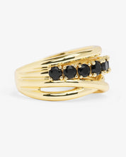 Oh She Fancy Stacked Diamond Ring - Black Diamondettes