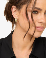 "Oh She Fancy" Smooth & Diamond Hoops /Black Diamondettes