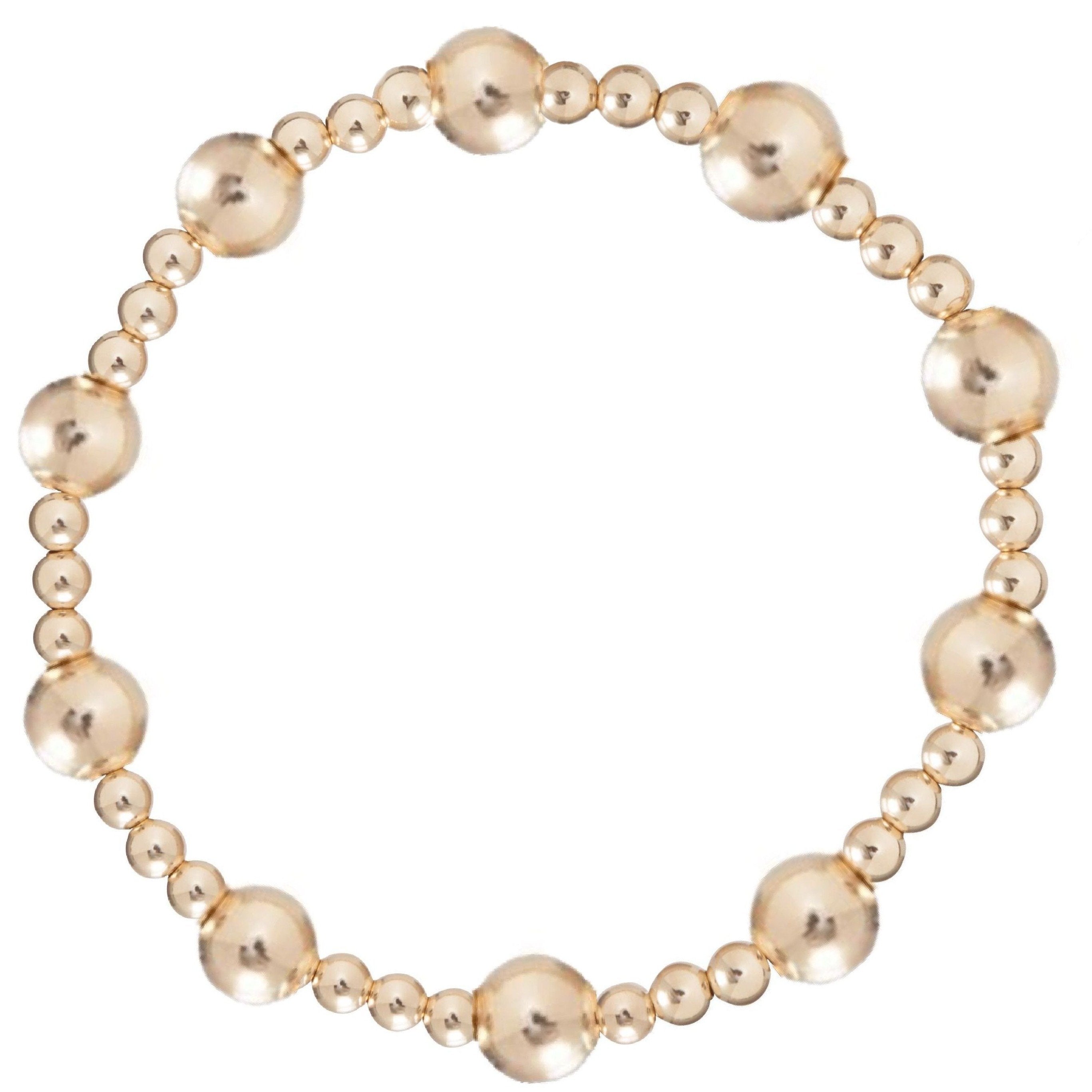 Sincerity Pattern 6mm Bead Bracelet- Gold