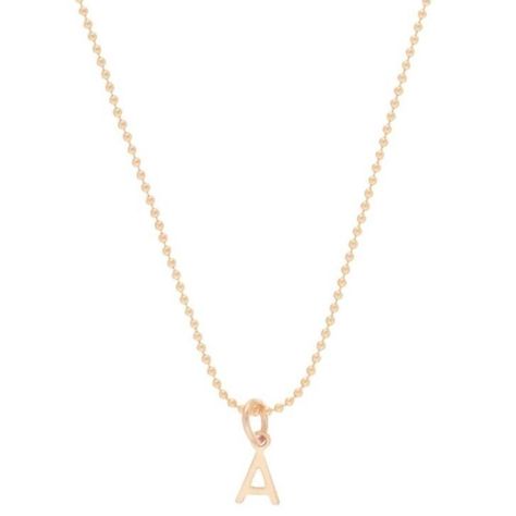 16" Respect Initial Gold Charm Necklace A-Z