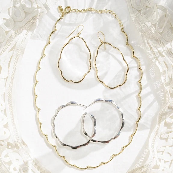 Reverie Scallop Drop Earrings- 14K Gold Plated