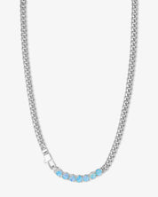 Baby Julian Loves Opals Necklace Silver 16” - Blue Opal