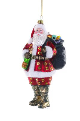 Ornaments/Glass - Luxe Santa- Red