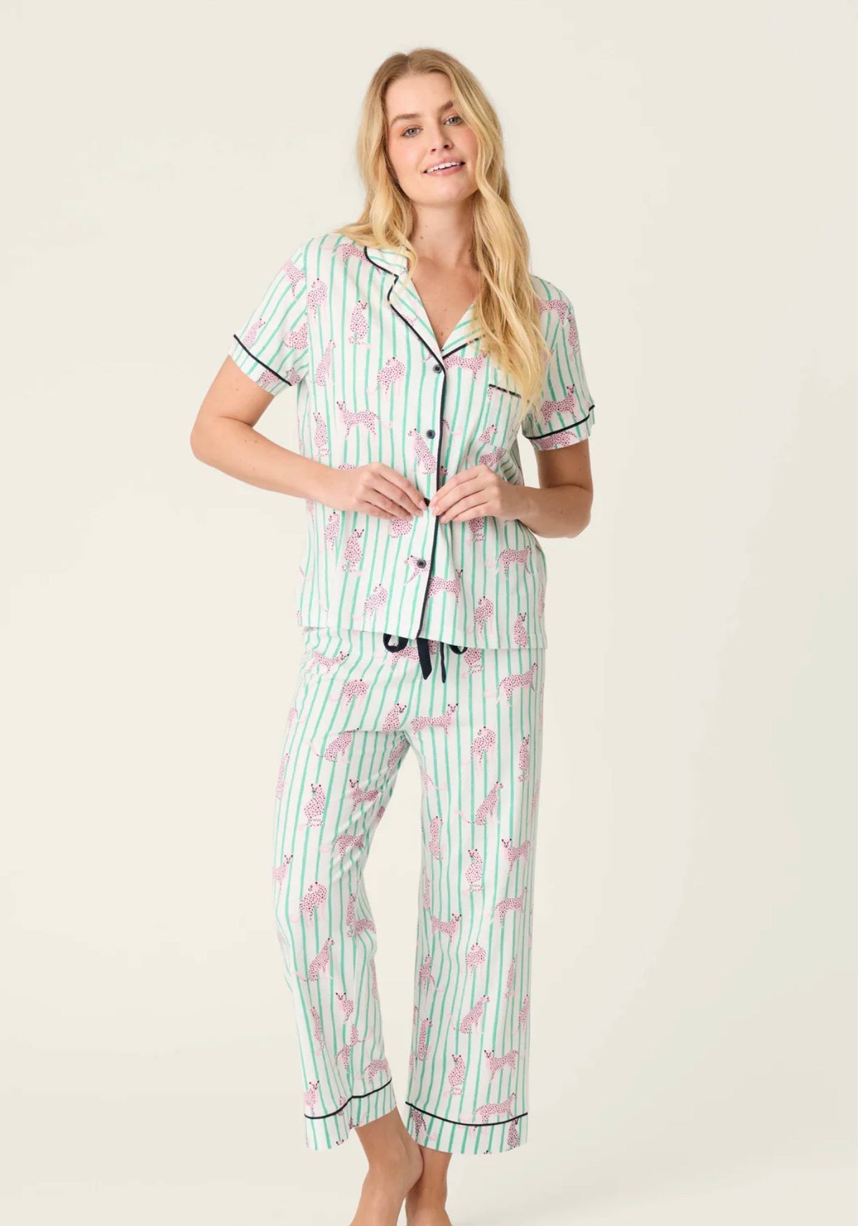 PJ Salvage Whimsy Cool Cat Cropped PJ Set