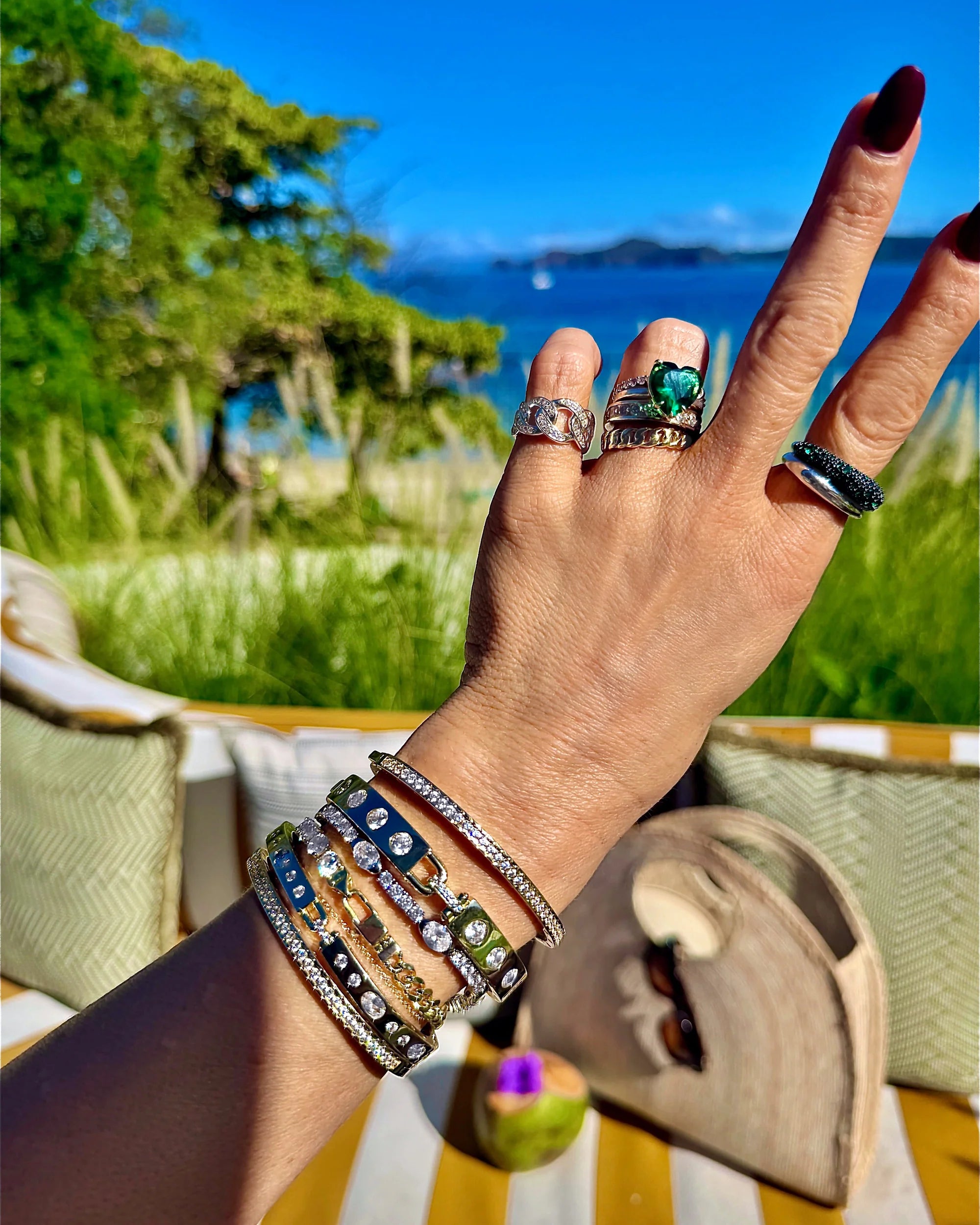 Ashley Sunset Lock Cuff 6mm- Gold