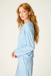 PJ Salvage Long Sleeve Top - Olive You Martini Print
