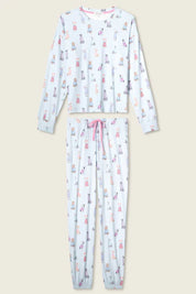 PJ Salvage Doggone Pointelle Crewneck Cold PJ Set