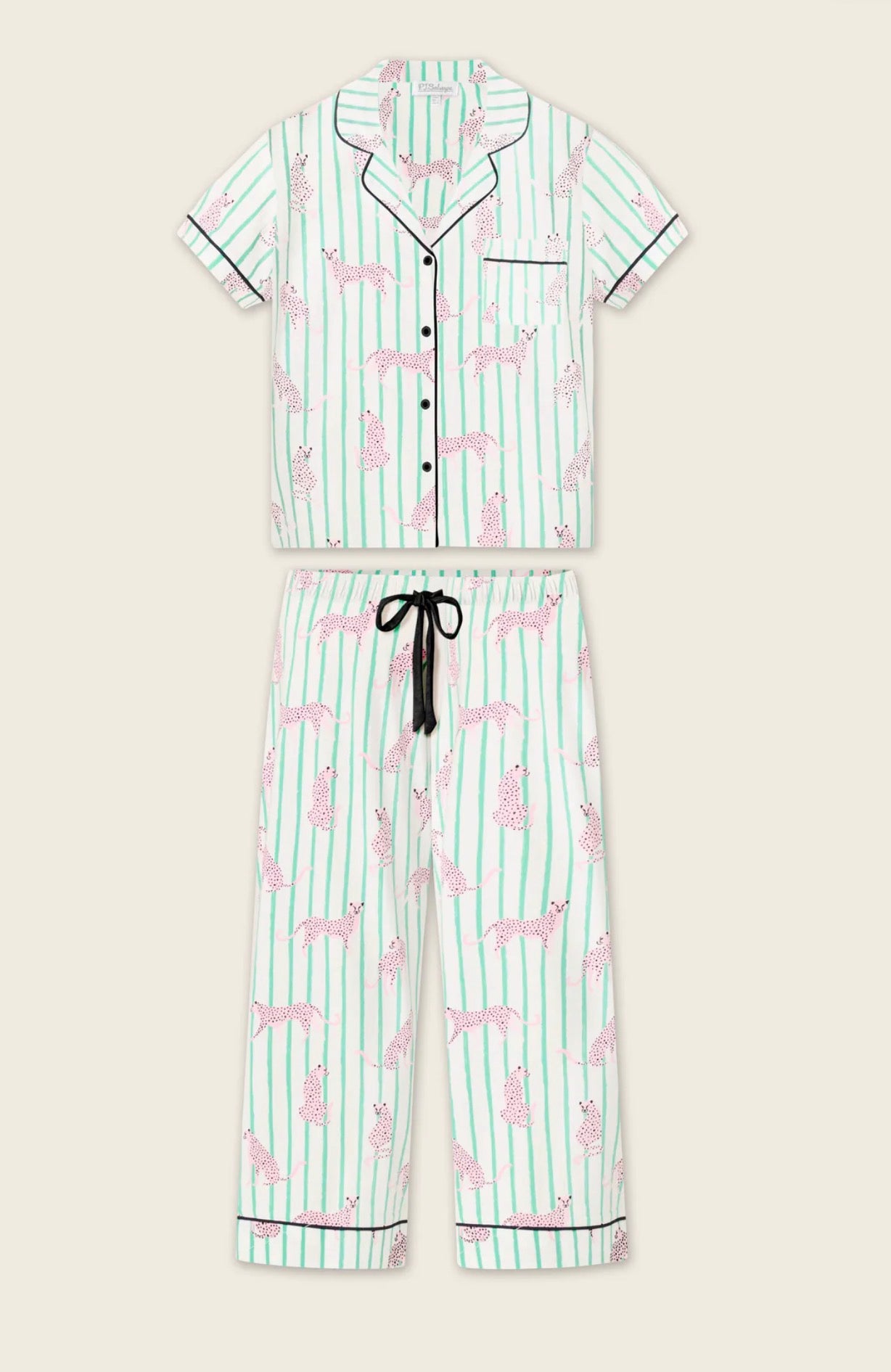 PJ Salvage Whimsy Cool Cat Cropped PJ Set
