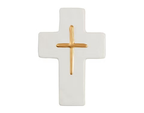 Ceramic And Gold Thin Cross