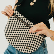 Westlyn Woven Bum Bag / Woven Checkered Black