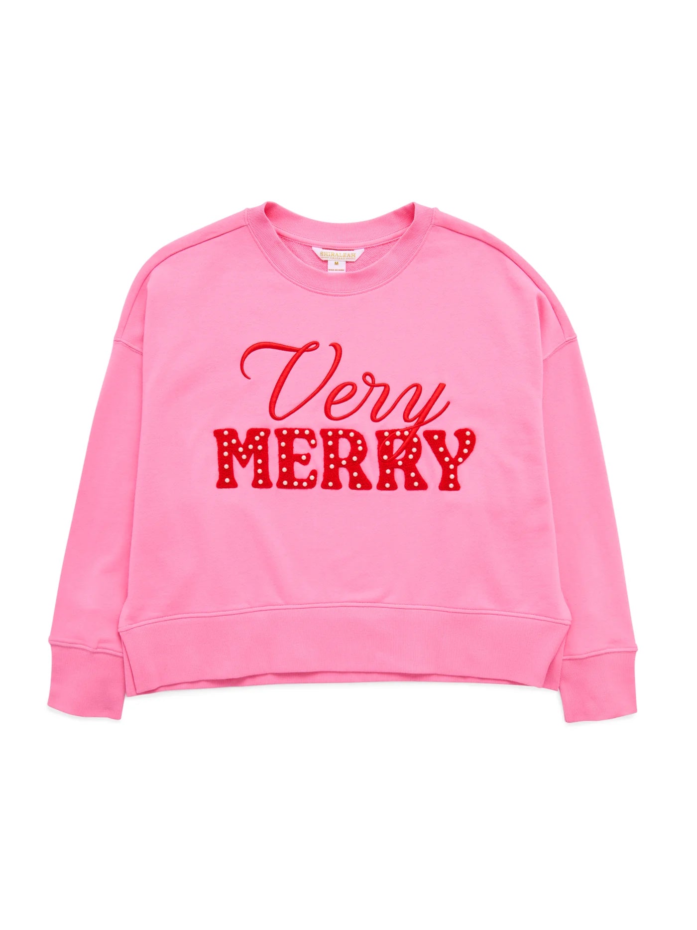 Shiraleah "Very Merry" Pearls Relaxed Fit Sweatshirt