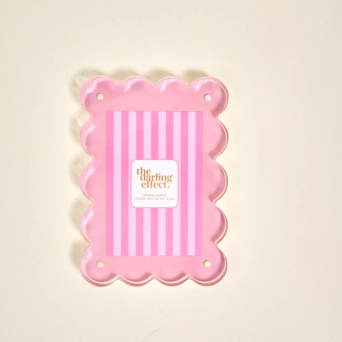 Acrylic Frame Rectangle Scalloped- Blush